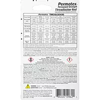 Permatex 19962 Permanent Strength Threadlocker Red, 6 ml Red Permanent Strength Liquid 6 ml Tube