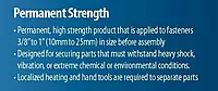 Permatex 19962 Permanent Strength Threadlocker Red, 6 ml Red Permanent Strength Liquid 6 ml Tube