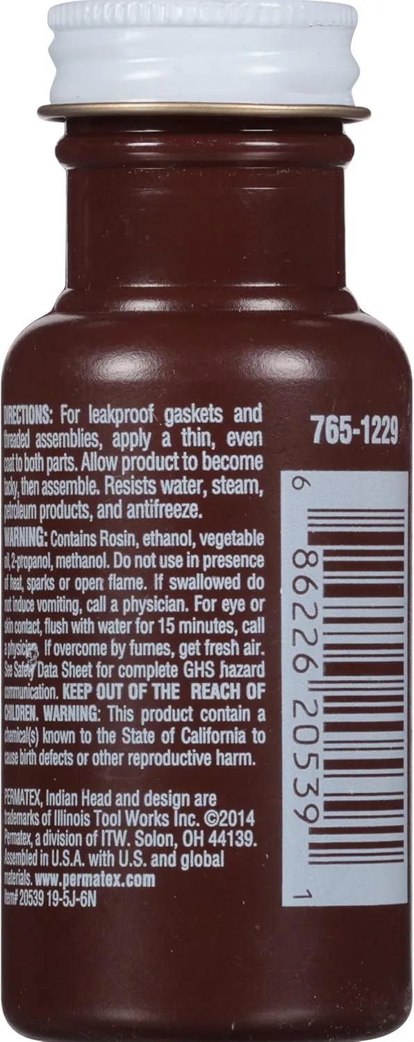 Permatex 20539 Indian Head Gasket Shellac Compound, 2 oz. 2 Ounce