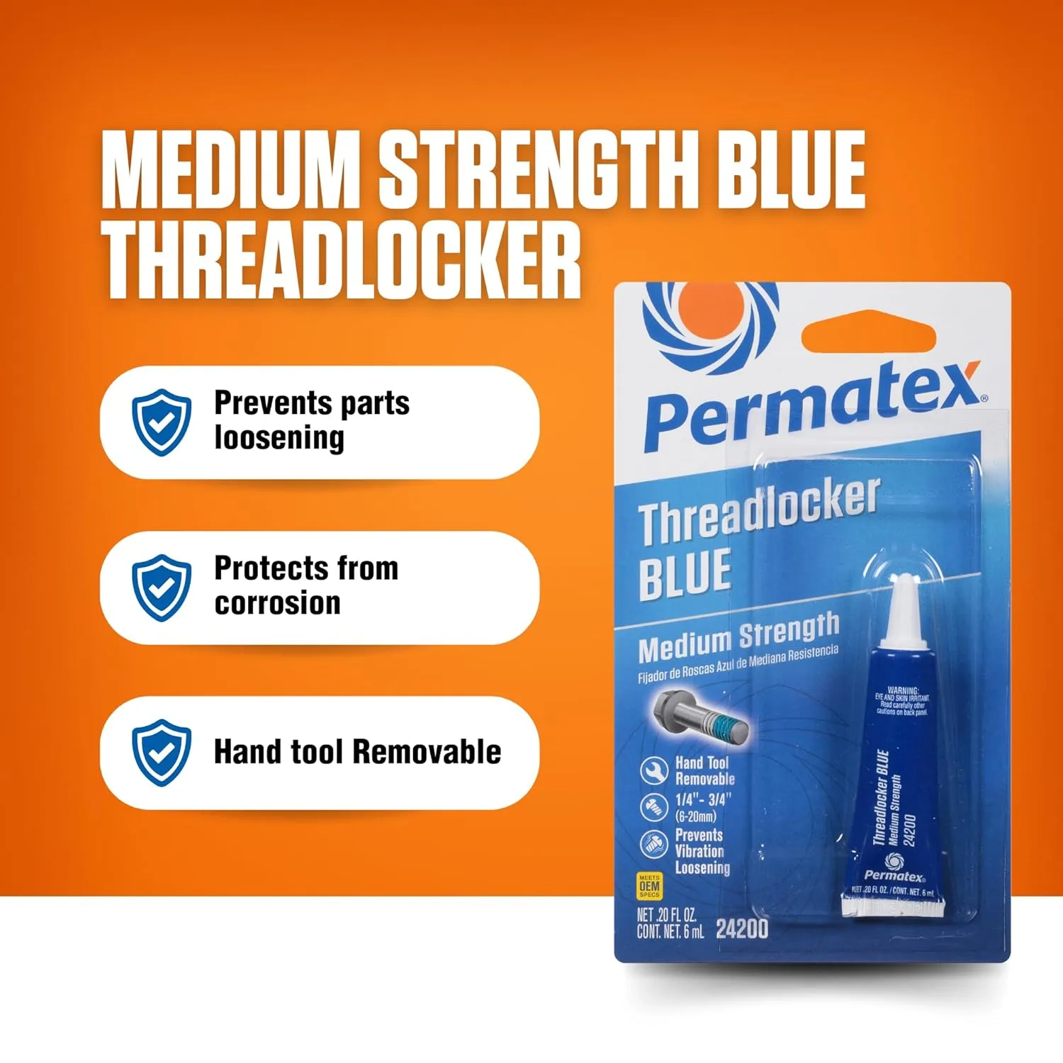 Permatex Medium Strength Threadlocker Blue Thread Lock & Screw Glue