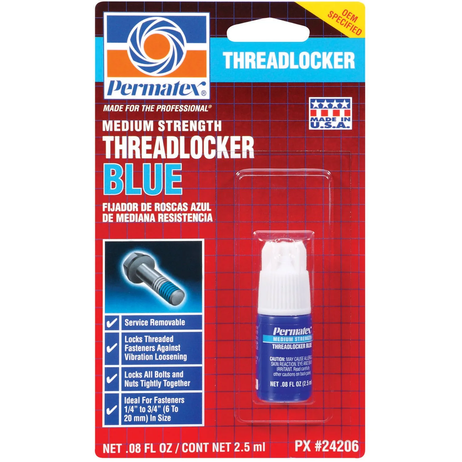 Permatex Medium Strength Threadlocker Blue Thread Lock & Screw Glue