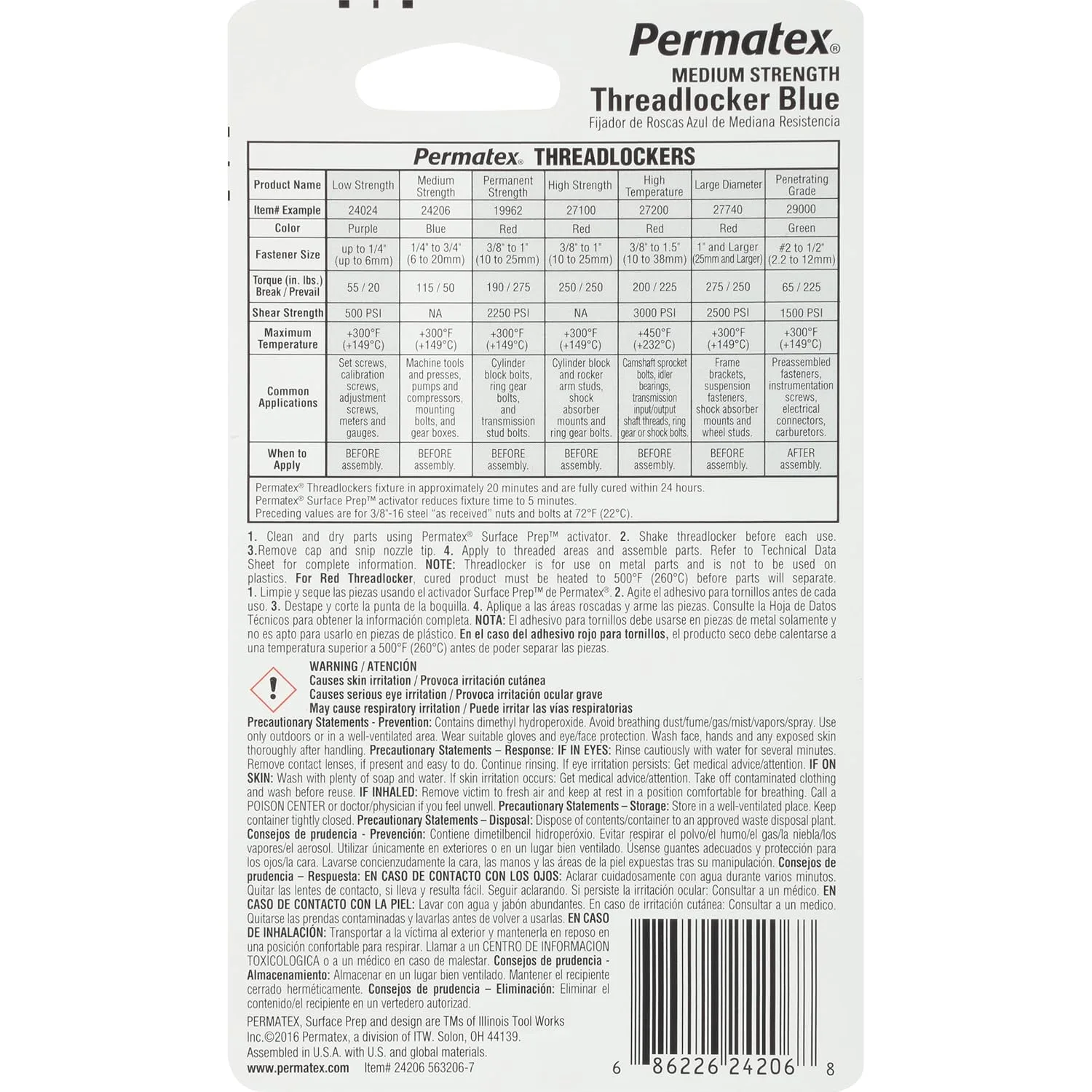 Permatex Medium Strength Threadlocker Blue Thread Lock & Screw Glue
