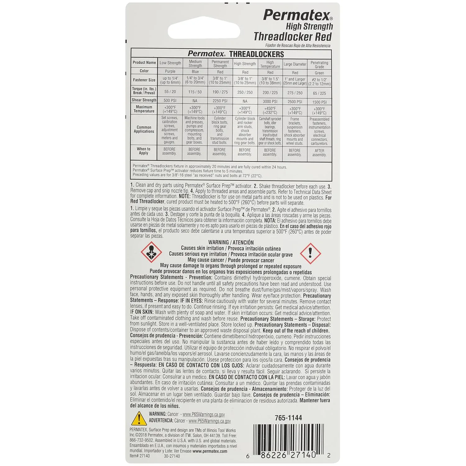 Permatex Devcon High Strength Threadlocker Red