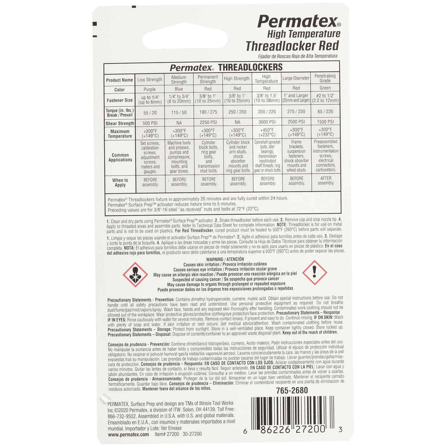 Permatex Devcon High Strength Threadlocker Red