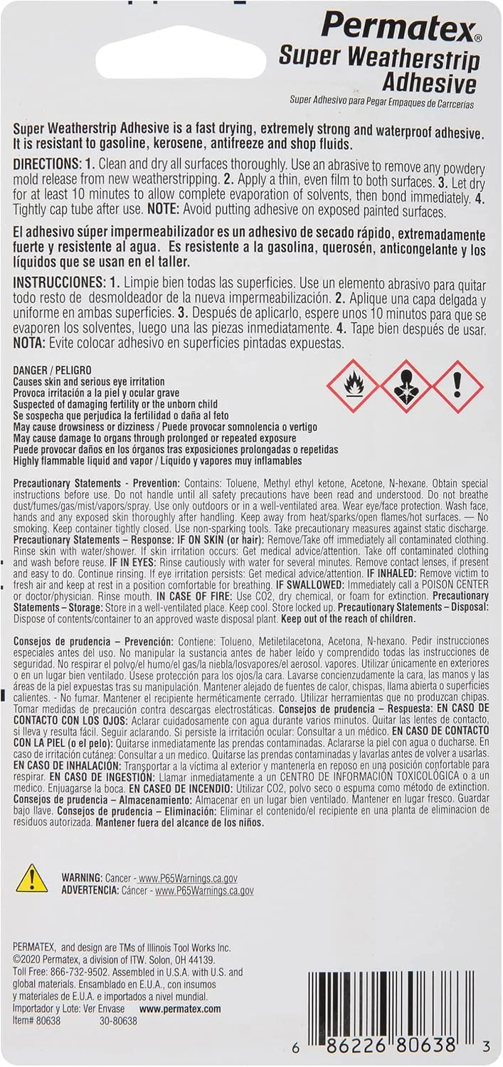 Permatex Super Weatherstrip Adhesive
