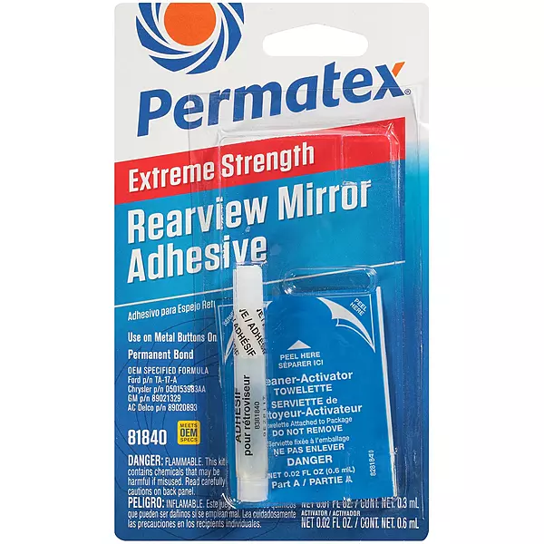 Permatex 81840 Extreme Rearview Mirror Profressional Strength Adhesive Kit, single unit 1 Count (Pack of 1)