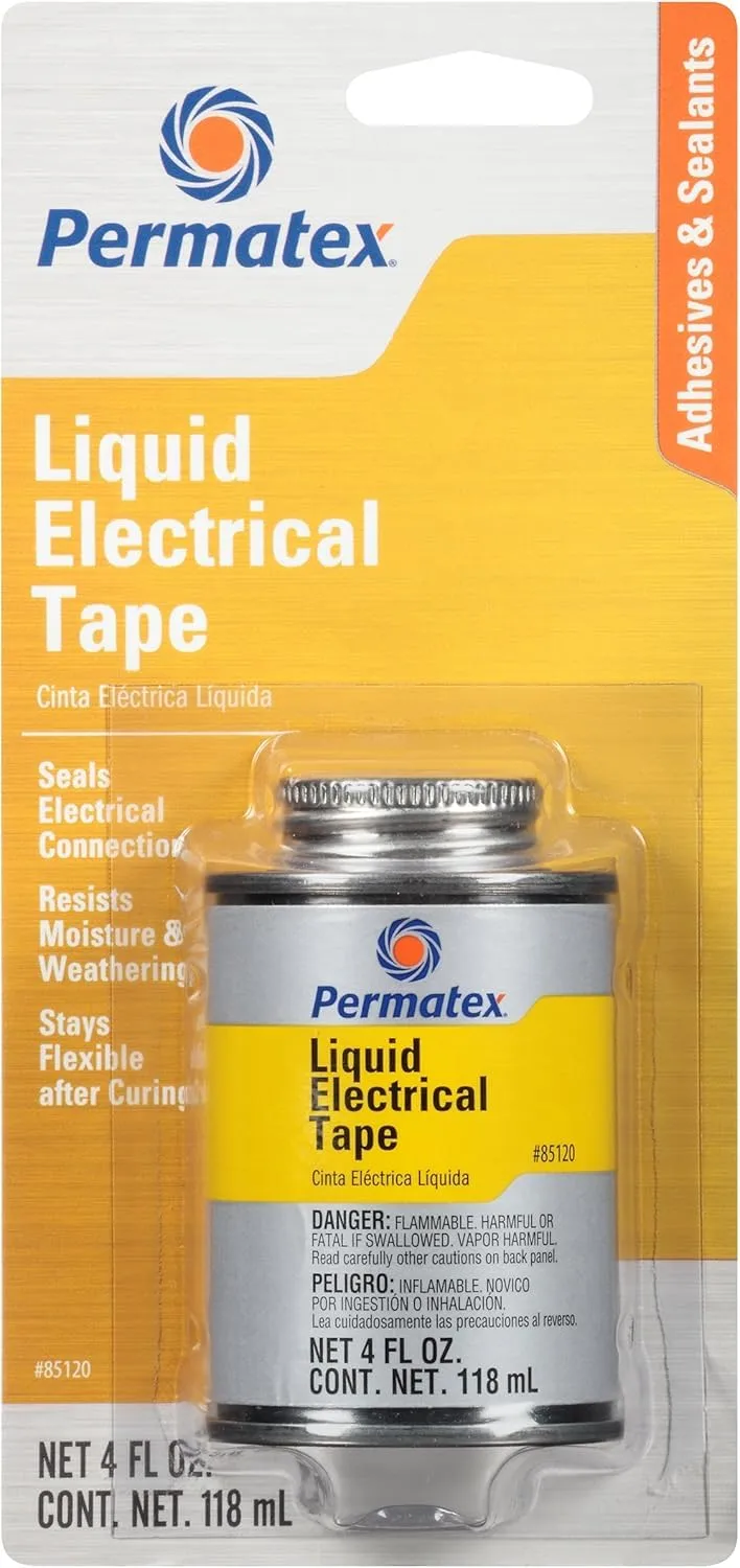 Permatex 85120 Liquid Electrical Tape, 4 oz, Black 4 Ounce
