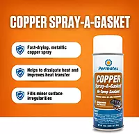 Permatex 80697 Copper Spray-A-Gasket Hi-Temp Adhesive Sealant, 9 oz. Aerosol