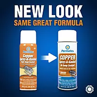 Permatex 80697 Copper Spray-A-Gasket Hi-Temp Adhesive Sealant, 9 oz. Aerosol