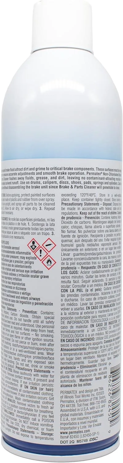 Permatex 82450 Non-Chlorinated Brake & Parts Cleaner, 14.5 oz
