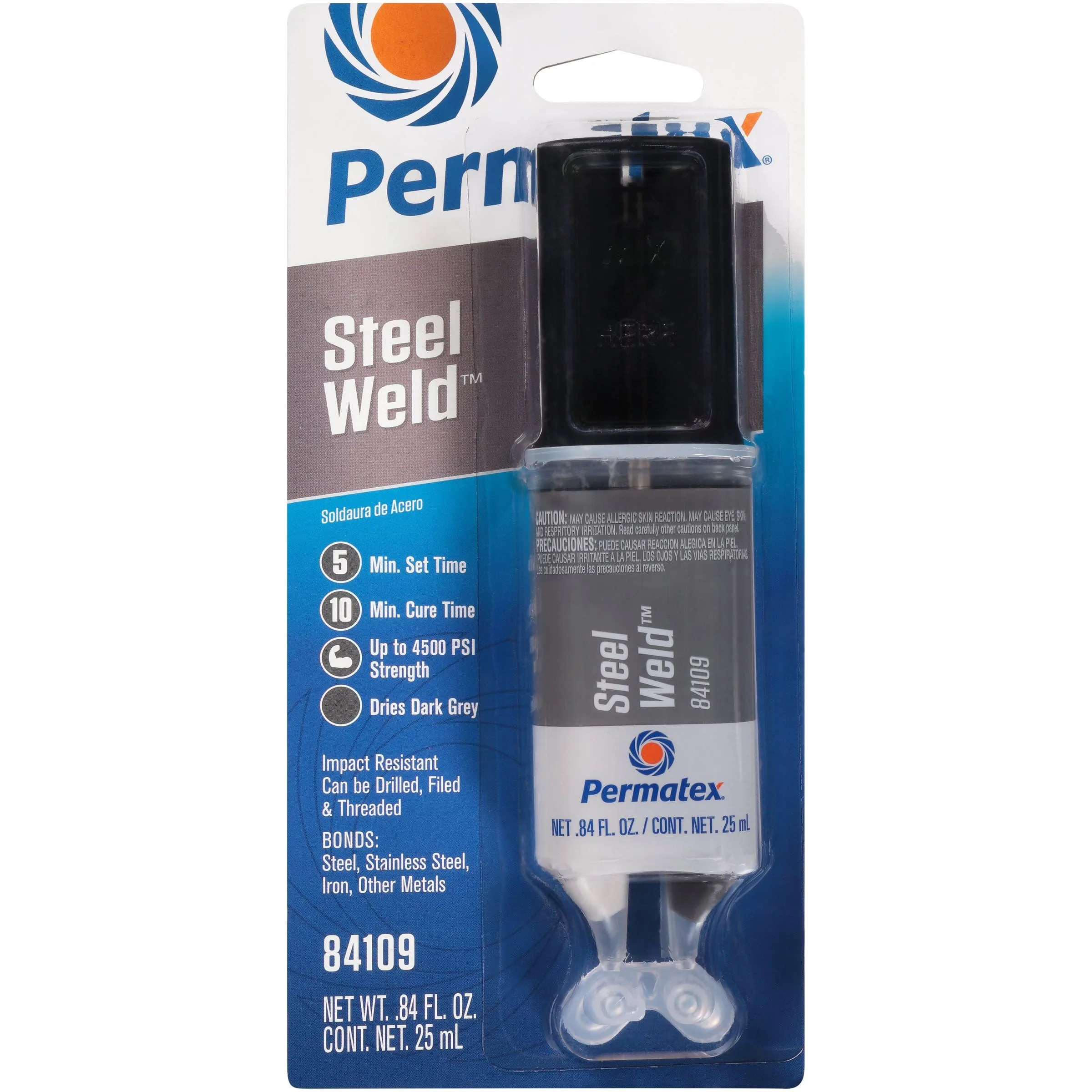 Permatex 84109 PermaPoxy 4 Minute Multi-Metal Epoxy, 0.84 oz. Pack of 1