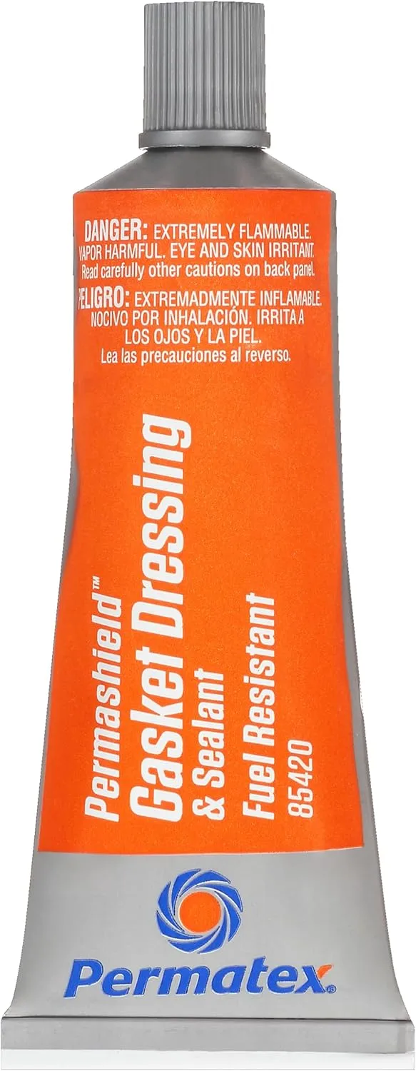 Permatex 85420 Permashield Fuel Resistant Gasket Dressing & Sealant, 2 oz Tube, Orange