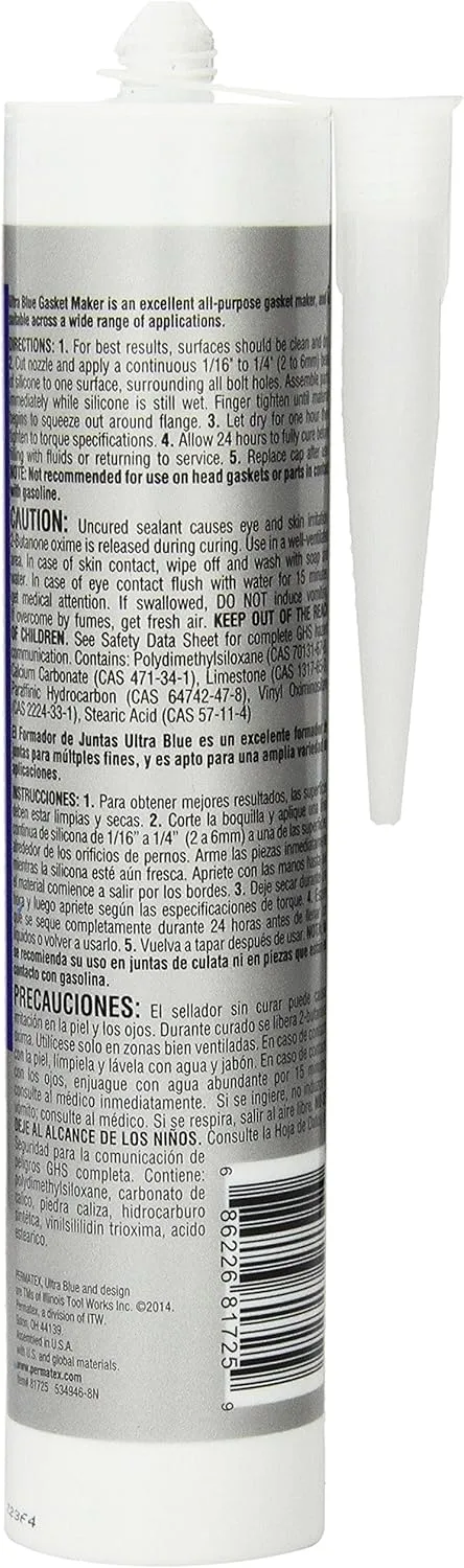 Permatex Ultra Blue Sensor-Safe RTV Silicone Gasket Maker