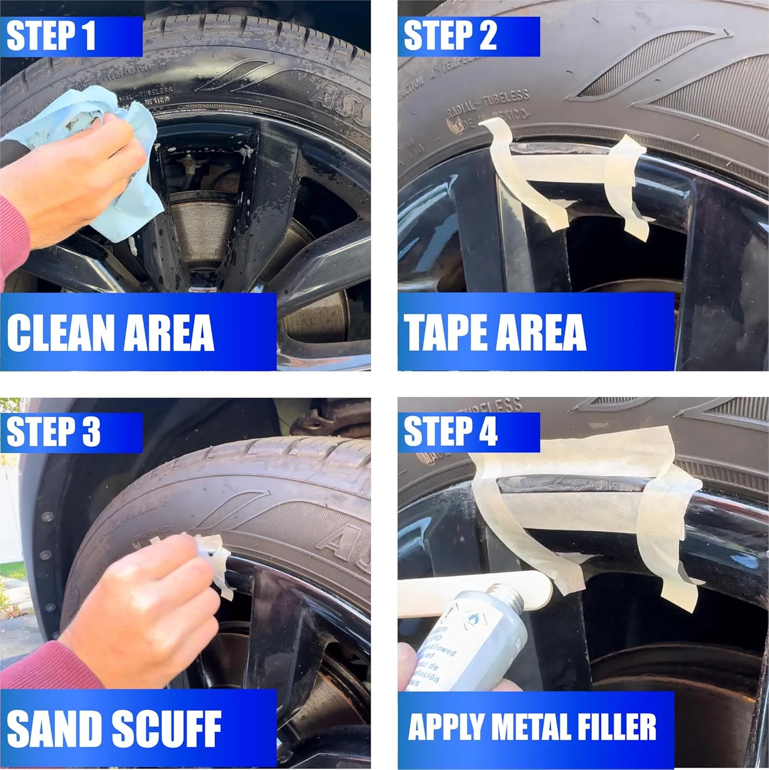 Permatex 09143 Wheel Restoration Kit - Black - Easy-to-Use DIY Wheel Repair