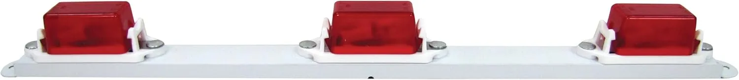 Peterson 107-3R Incandescent Id Bar Light Mini White 16.63" x 1.42", Red