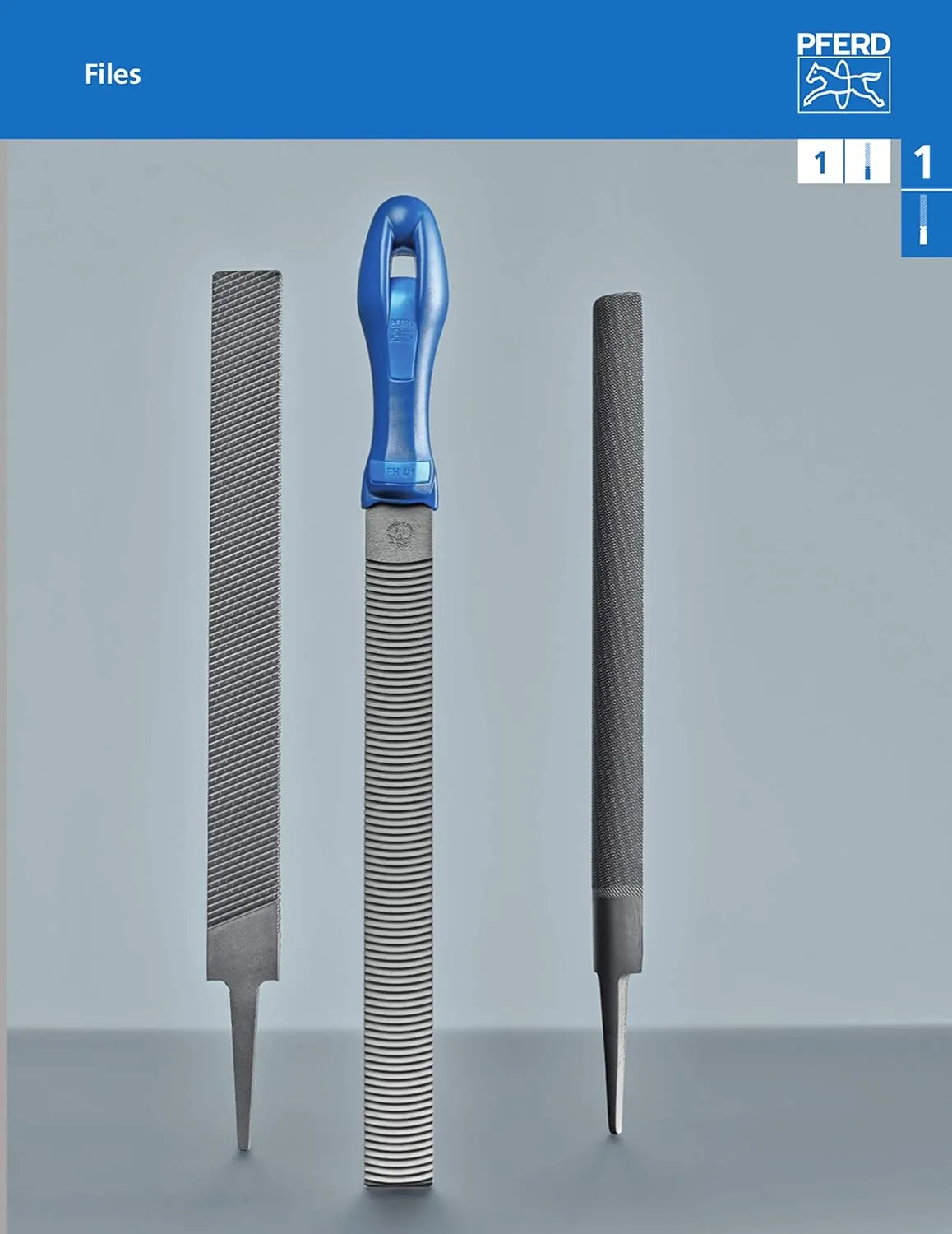 Pferd - 11155 PFERD Hand File, American Pattern, Single Cut, Half-Round, Coarse, 14" Length, 1-3/8" Width, 11/32" Thickness