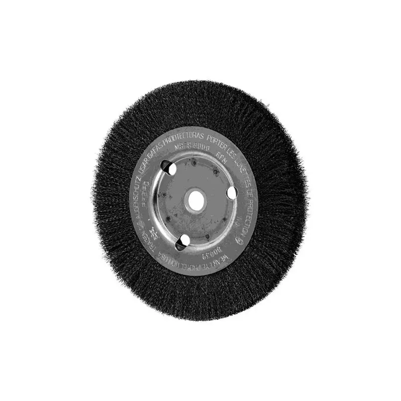 Narrow Face Crimped Wire Wheel Brushes - 6" crimped wire wheel narrow face .008 cs wire