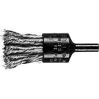 Pferd 83151 Stem Mounted Straight Cup Power Knot Wire End Brush, Round Shank, Stainless Steel Bristles, 3/4" Diameter