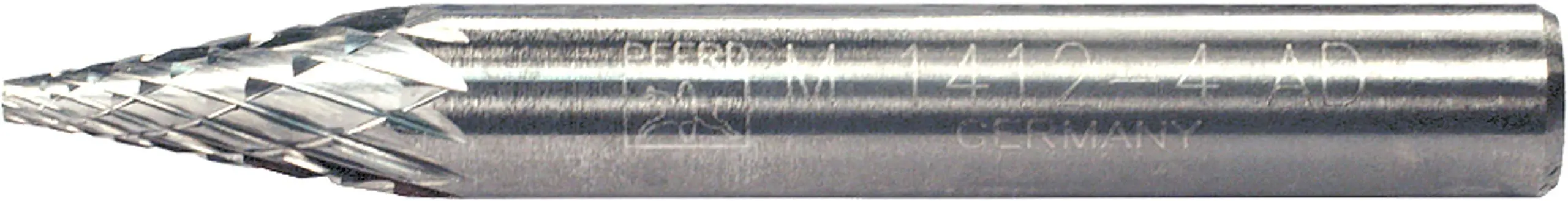 Carbide Bur - Cone (Pointed), DBL Cut 1/4" x 1/2" x 1/4" Shank - SM-1