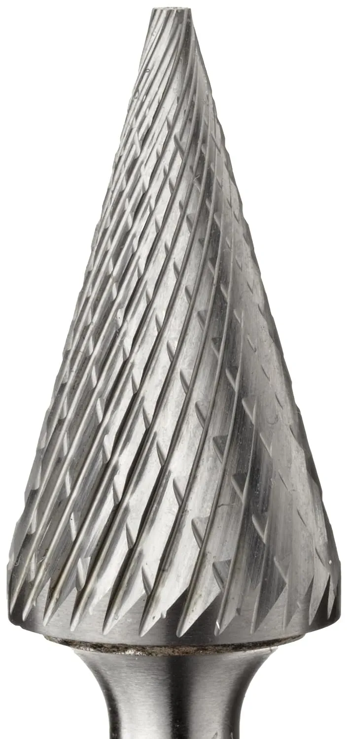 Carbide Bur - Cone (Pointed), Double Cut 1/4 x 1 x 1/4 Shank - SM-3