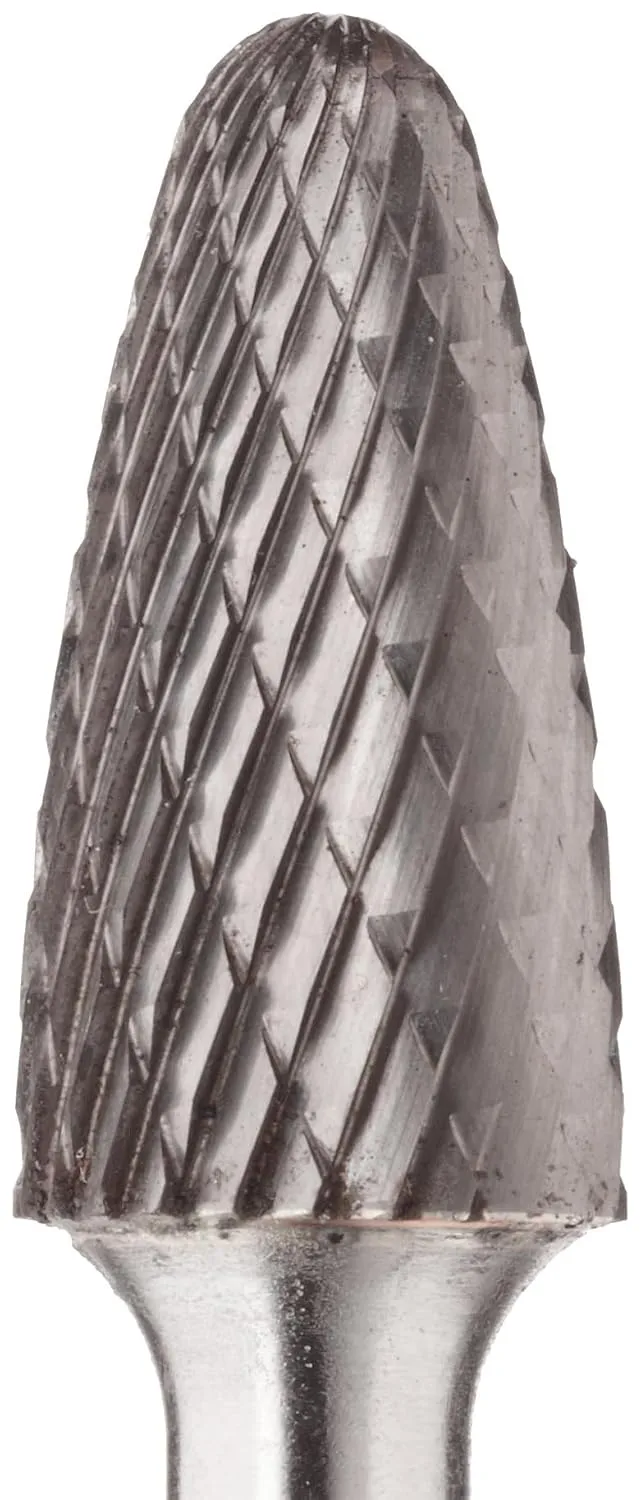 PFERD Carbide Tree Bur, Double-Cut 1/4 x 5/8 in, 1/4 in Shank