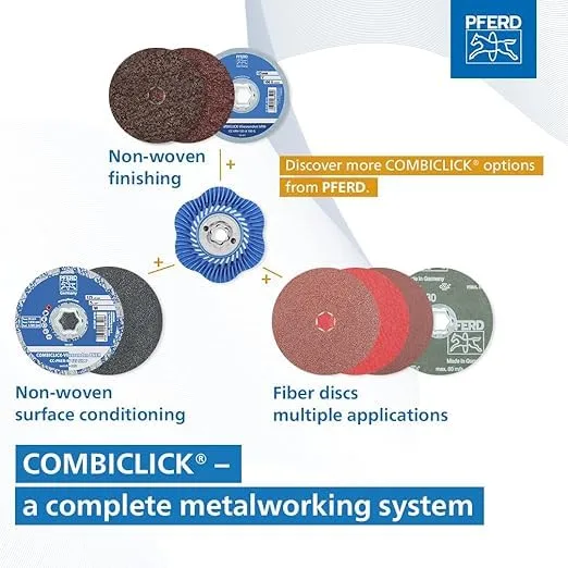 PFERD COMBICLICK® Fiber Discs and Backing Pads for Angle Grinders