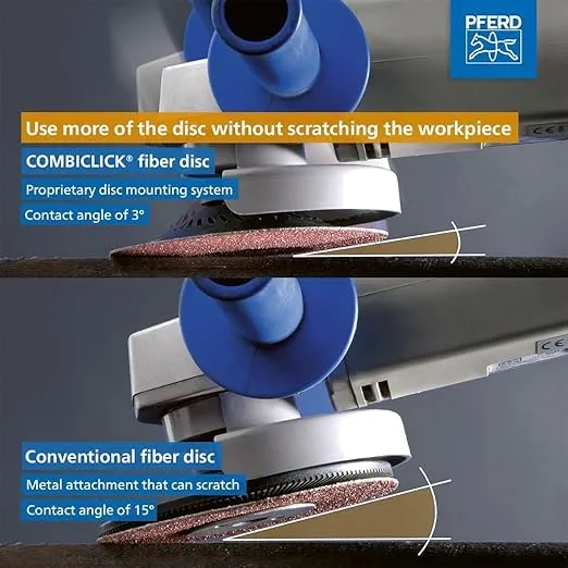 PFERD COMBICLICK® Fibre Disc, Ceramic Oxide CO-Cool, 5" Diameter, 12200 RPM, 36 Grit (Pack of 25) - Part 40733