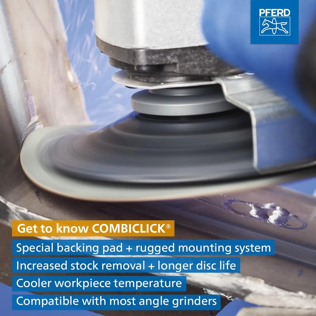 PFERD COMBICLICK® Fiber Discs and Backing Pads for Angle Grinders