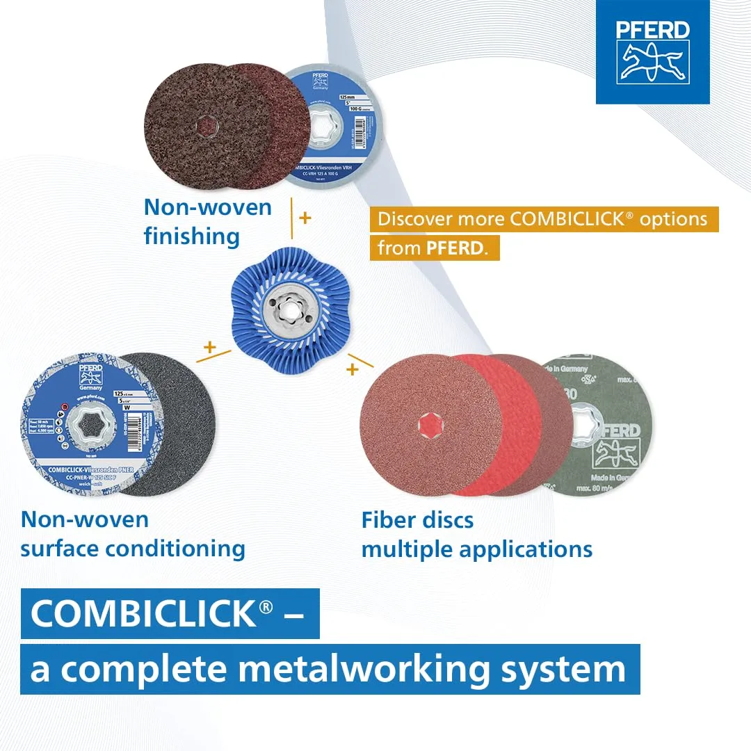 PFERD COMBICLICK® Fiber Discs and Backing Pads for Angle Grinders