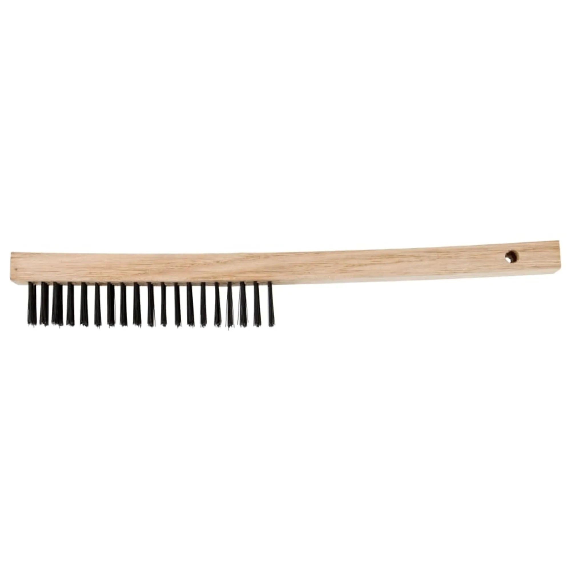 PFERD 85045 Economy Line Curved Handle Scratch Brush, .012 Carbon Steel, 3 x 19 Wire Rows