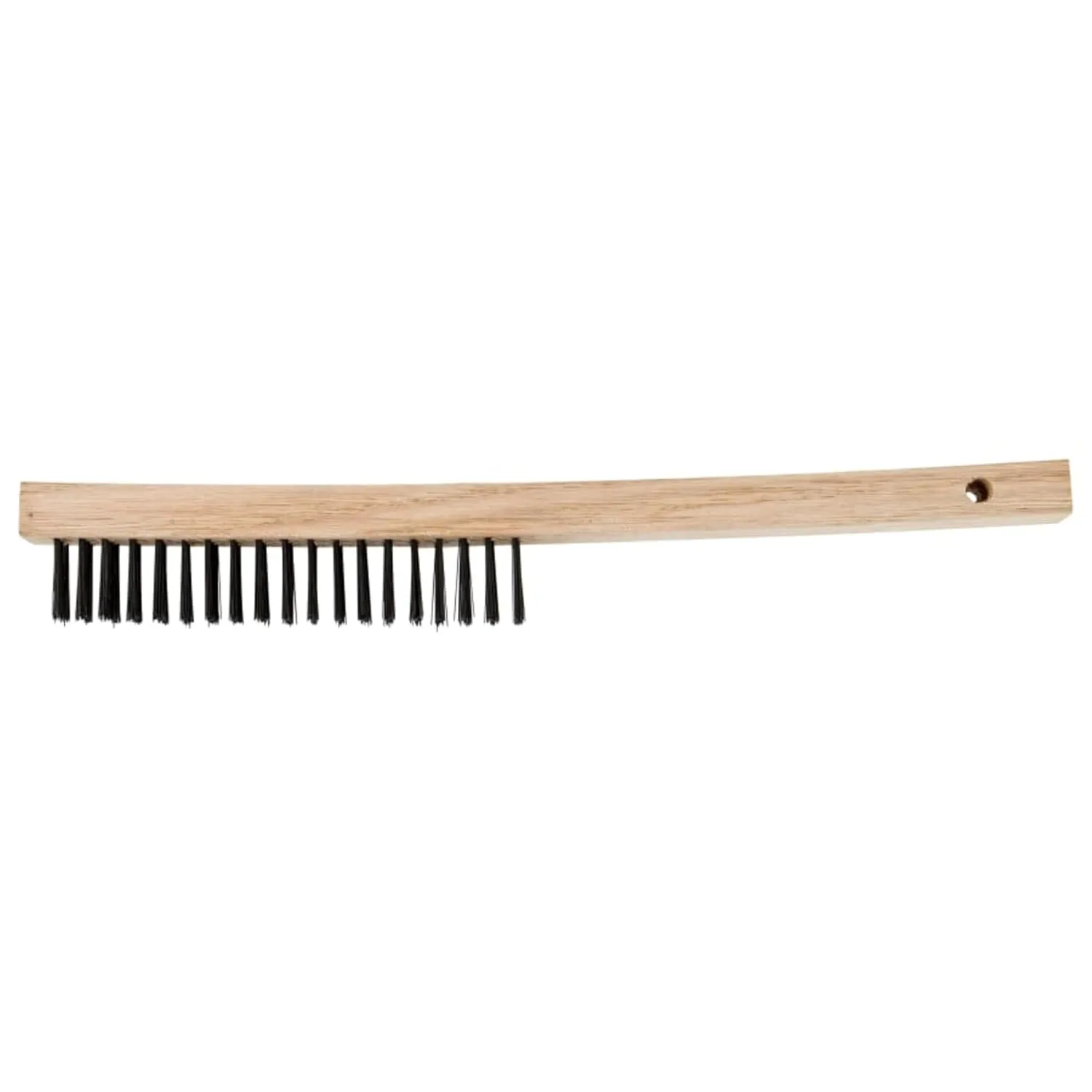 PFERD 85045 Economy Line Curved Handle Scratch Brush, .012 Carbon Steel, 3 x 19 Wire Rows