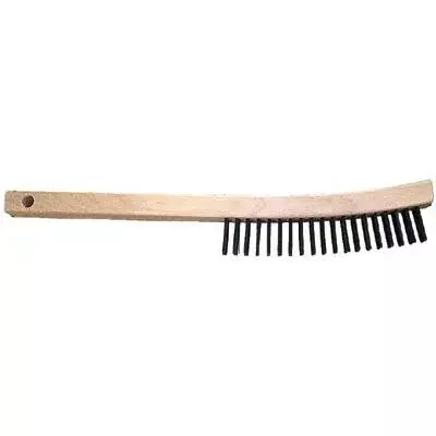 Curved Handle Scratch Brushes, 13 3/4", 4 X 19 Rows, Carbon Stl Wire, Wood Hndle (410-85006) Each