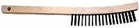 Curved Handle Scratch Brushes, 13 3/4", 4 X 19 Rows, Carbon Stl Wire, Wood Hndle (410-85006) Each