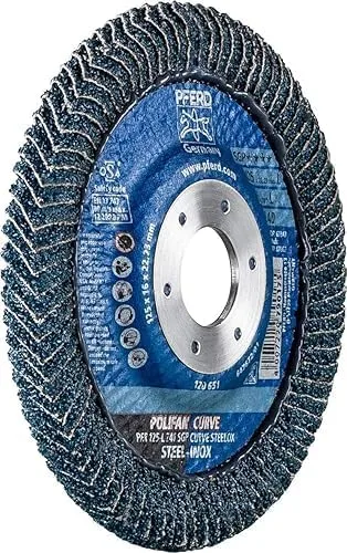 PFERD POLIFAN®-Curve Radial Type Flap Disc - 6" x 7/8" Thread, 40 Grit Zirconia