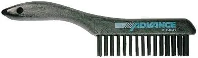 Shoe Handle Scratch Brushes, 10 1/4", 4X16 Rows, Carbon Stl Wire, Plastic Handle (410-85037) Each