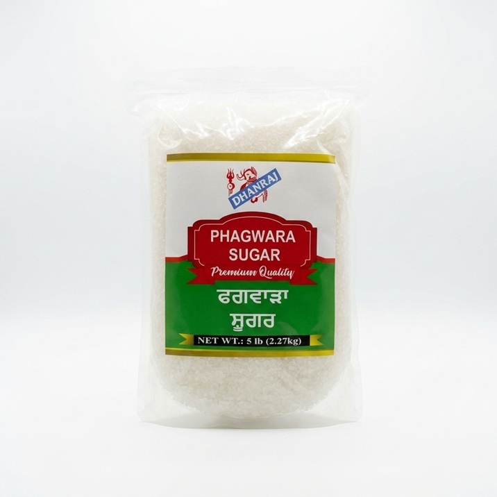 Phagwara Pure Cane Sugar showing sparkling white, fine-grain sulfur-free crystals for Indian cooking