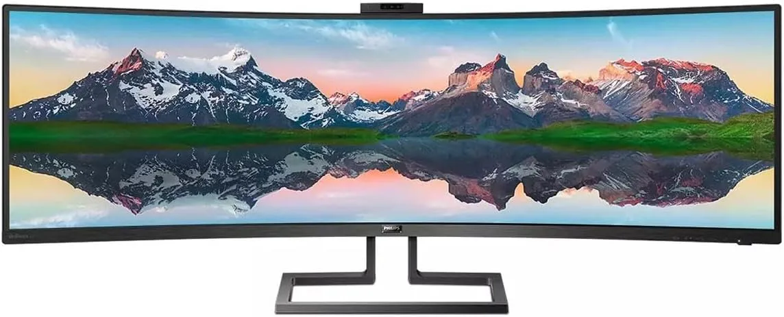 Philips Brilliance 499P9H 49" SuperWide Curved Monitor, Dual QHD 5120x1440, USB-C Docking & KVM