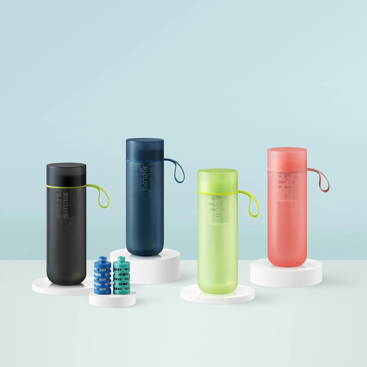 Philips Water GoZero Fitness Filters, Replacement Filter Cartridge, Activated Carbon Fiber Filter, for GoZero Active Bottle
