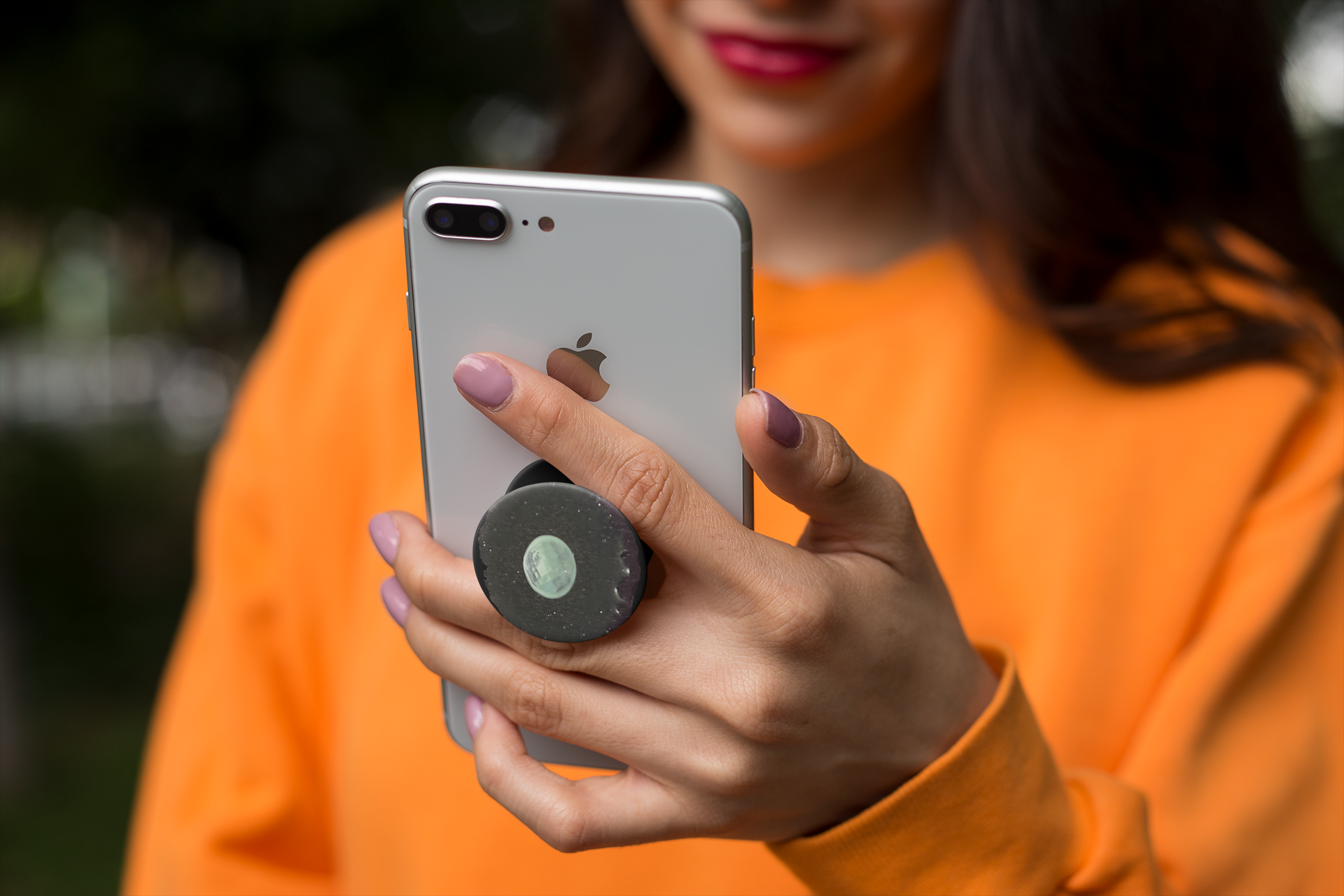 Black with Large Crystal Phone Pop-Up