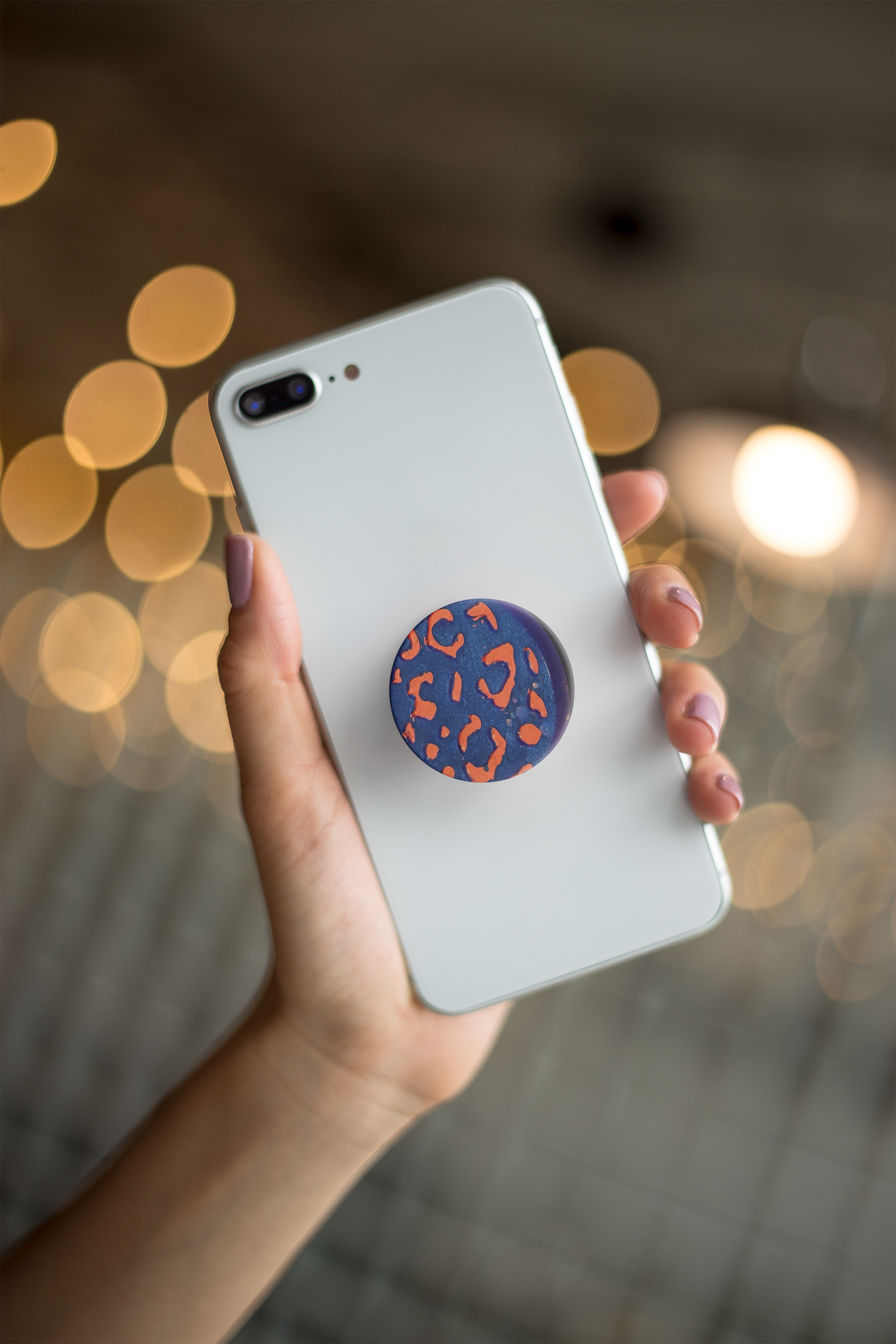 Red & Blue Animal Print Phone Support