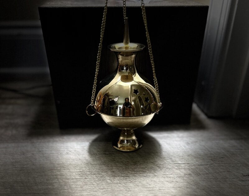 8" Brass Hanging Censer Burner