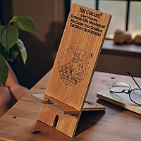 Personalized Wooden Mobile Phone Stand - Laser Engraved