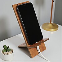 Personalized Wooden Mobile Phone Stand - Lazer Engraved