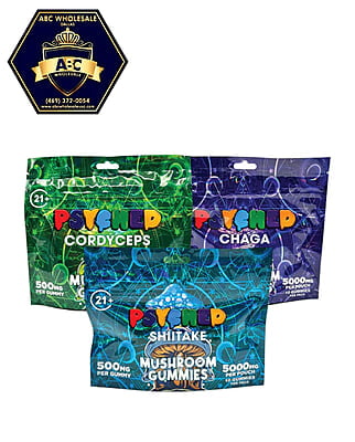 PSYCHED MUSHROOM GUMMIES | 10PCS | 500MG GUMMY | 5000MG TOTAL BAG 
