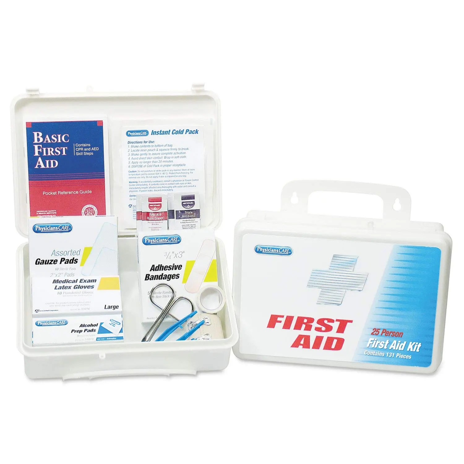 PhysiciansCare 60002 Office First Aid Kit, for Up to 25 People, 131 Pieces/Kit