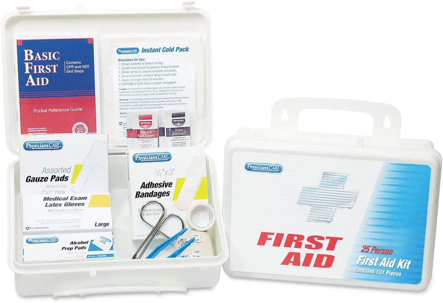 PhysiciansCare 60002 Office First Aid Kit, for Up to 25 People, 131 Pieces/Kit