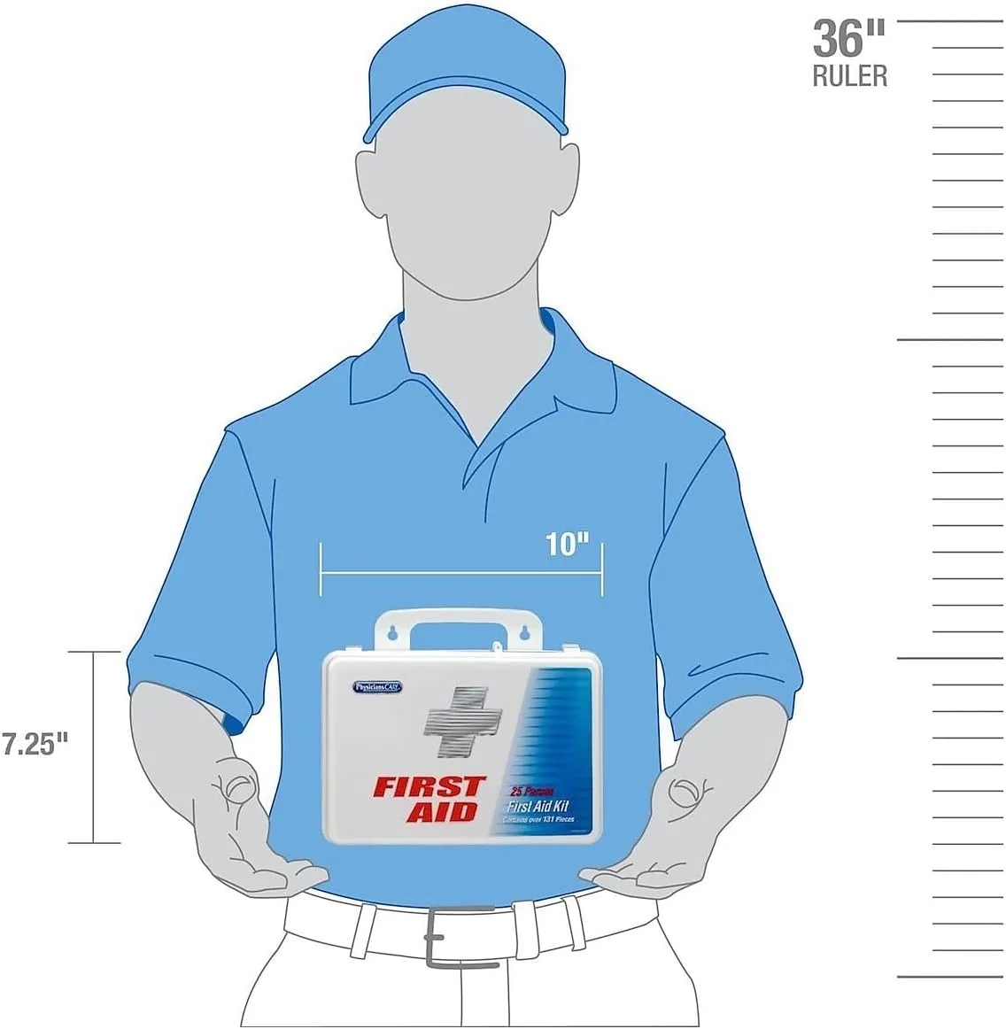PhysiciansCare 60002 Office First Aid Kit, for Up to 25 People, 131 Pieces/Kit