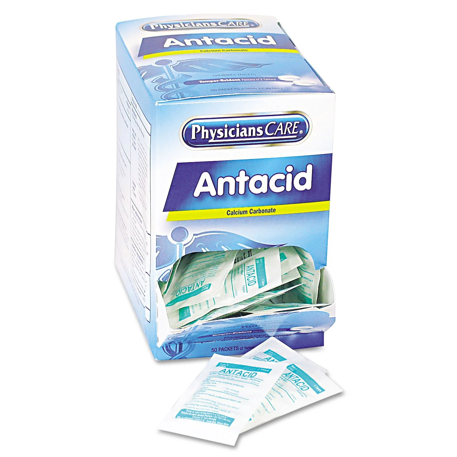 PhysiciansCare Antacid Heartburn Medication (Compare to Tums), 50 Doses of Two Tablets, 420 mg