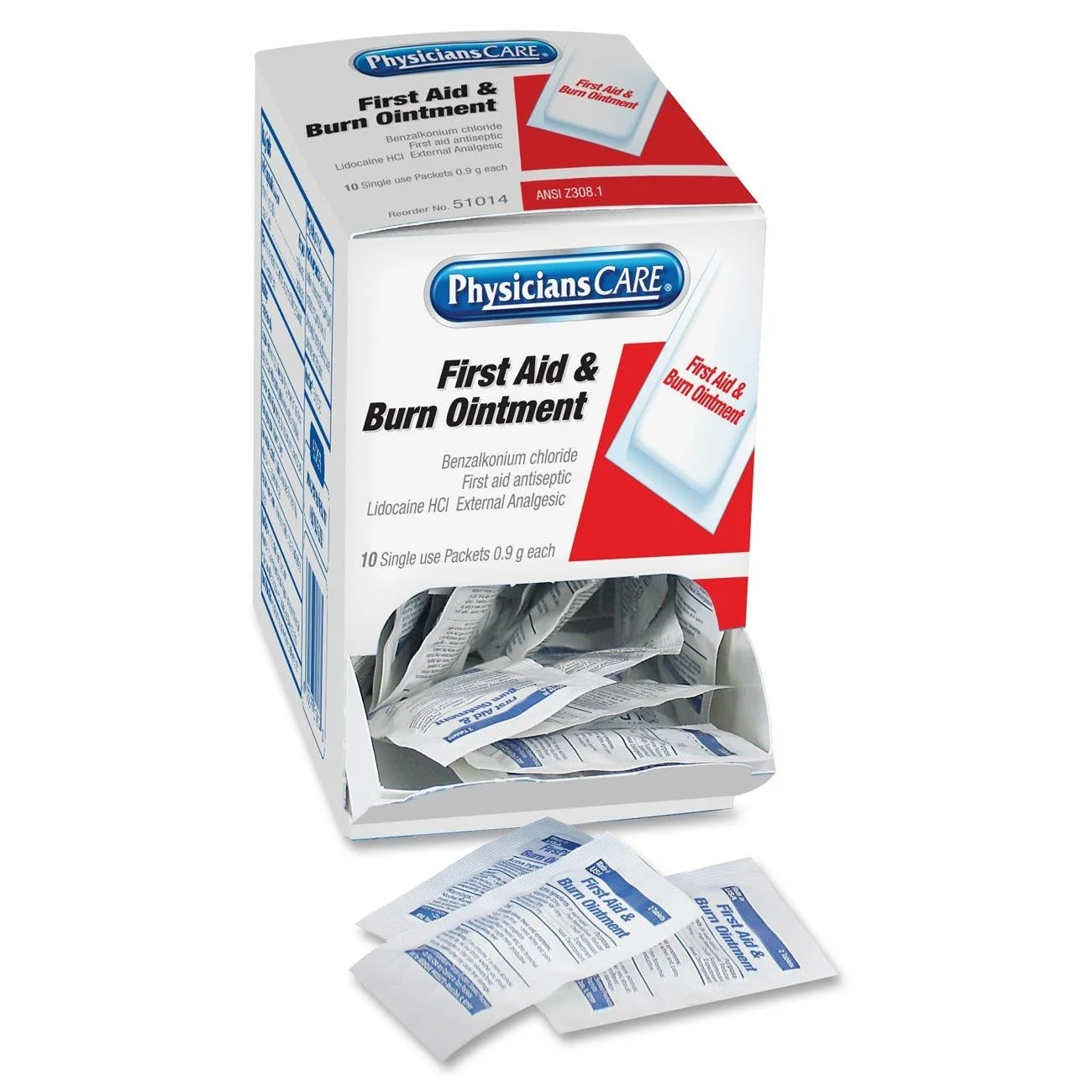 PhysiciansCare First Aid Burn Cream Packets, Box of 50 (Model 90320)