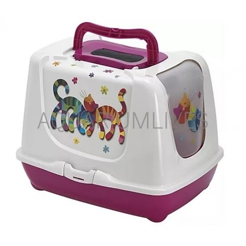 MODERNA TRENDY CAT FUN LARGE HOT PINK (C245) LITTER BOX MODERNA TRENDY CAT FUN LARGE HOT PINK (C245) LITTER BOX